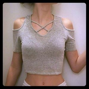Gray Crop Top